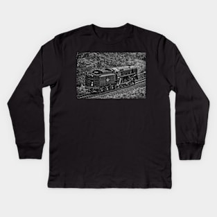 British Railways 9F - Black and White Kids Long Sleeve T-Shirt